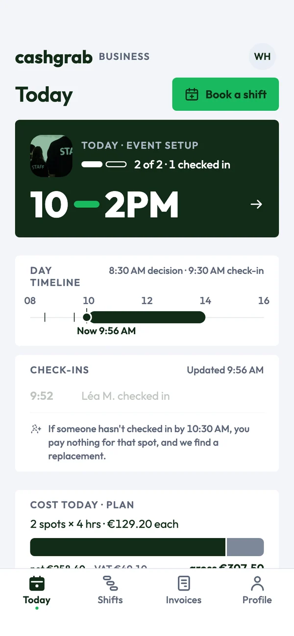 cashgrab business app: today