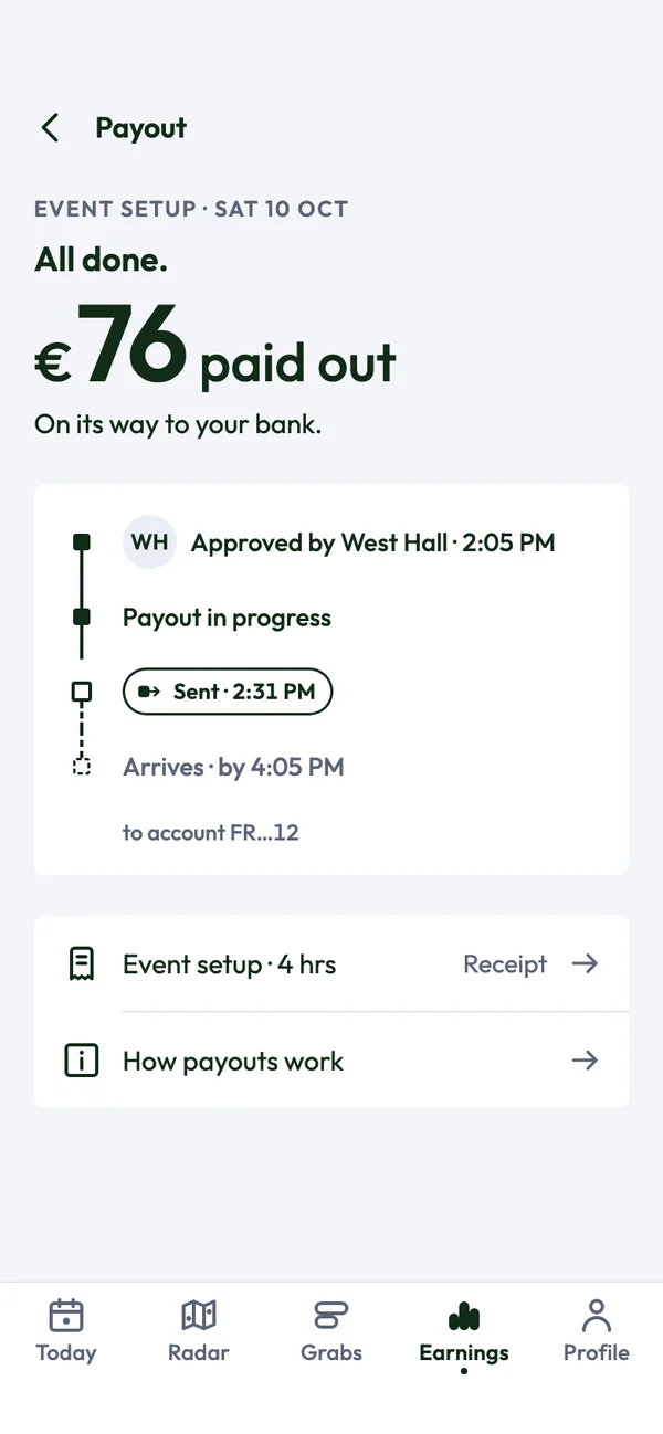 cashgrab app: payout sent